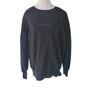 Peloton Size M Black Men's Crew Neck Sweatshirt‎ Side Panel Pullover Black